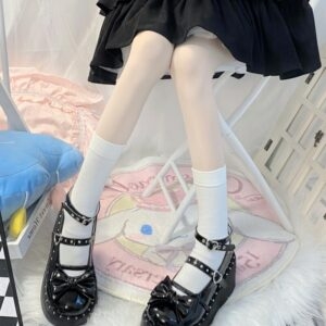 Süße Lolita Schuhe im coolen Stil mit Schleife und dicker Sohle cooles Kawaii