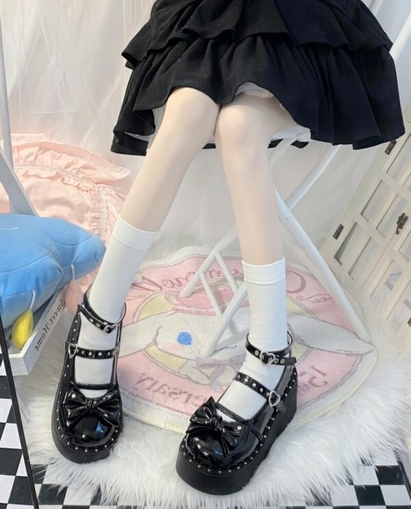 Sweet Cool Style Bow Thick Sole Lolita Shoe cool kawaii