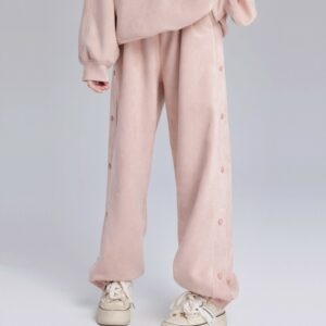 Calça legging rosa doce emagrecedora, calça de moletom outono kawaii