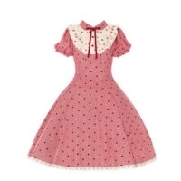 스위트 스타일 핑크 격자 무늬 프린트 로리타 드레스 로리타 드레스 카와이