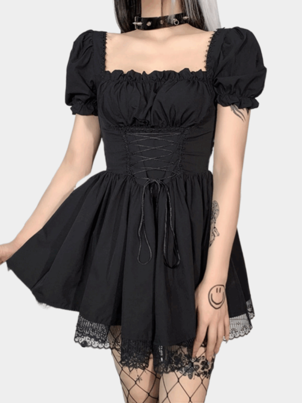 Dark Lolita Goth Mini Dress Gothic Dress kawaii