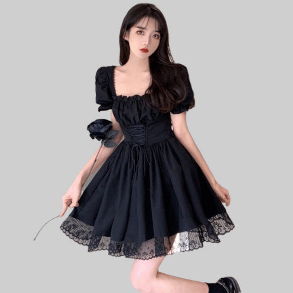 Mini-robe gothique lolita foncée Robe Gothique kawaii