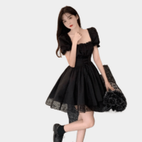 Minivestido gótico oscuro de Lolita Vestido gótico kawaii