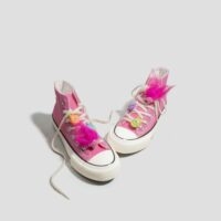 Розовые повседневные туфли из плотной ткани с высоким берцем Ins Style осень каваи
