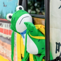 Kawaii zabawny plecak z kreskówkową żabą i lalką Kawaii z kreskówek