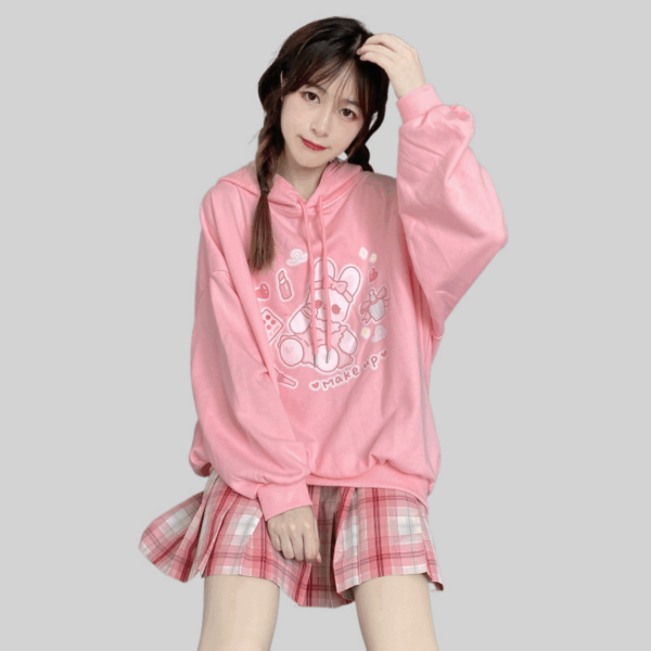 Kawaii Japanese Soft Girl Style Pink Sweatshirt autumn kawaii