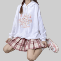 かわいい日本のソフトガールスタイルのピンクのスウェットシャツ秋かわいい
