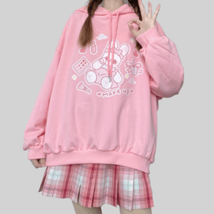Kawaii Japanese Soft Girl Style Pink Sweatshirt autumn kawaii