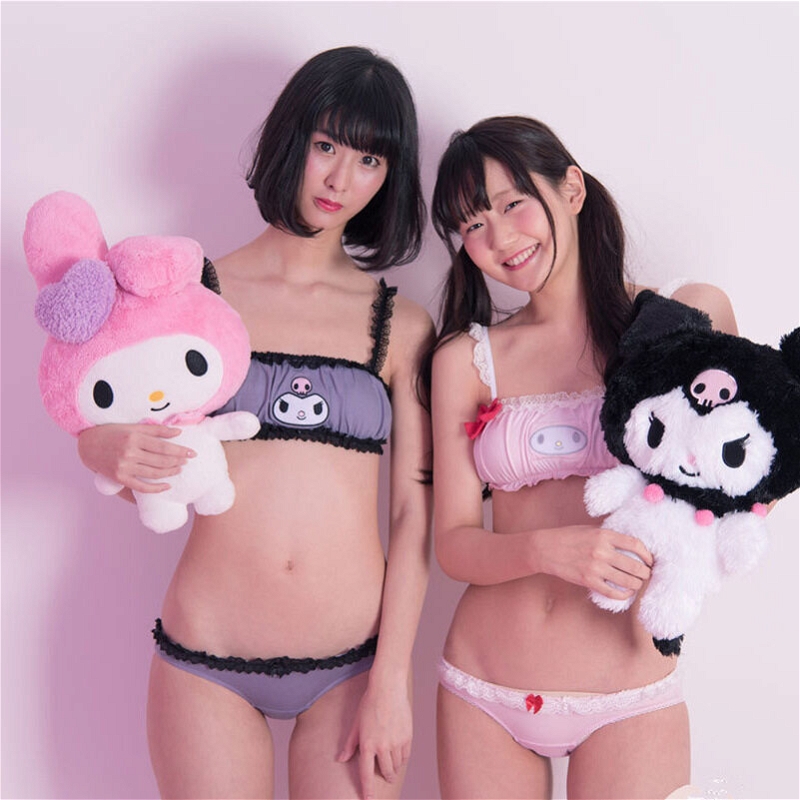 Kawaii Kuromi Cute Goth Underwear Set - Kuromi, M