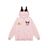 Cappotto oversize con stampa Kuromi in stile dolce e cool autunno kawaii