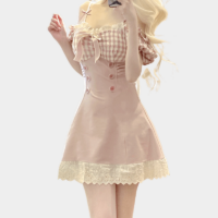 Sweet Doll - Mini robe à carreaux vichy Kawaii français