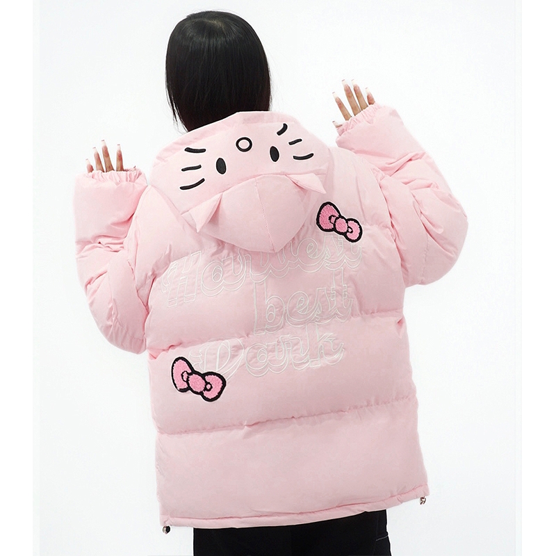 Sweet Girl Style Kitty Cat Embroidered Thickened Jacket