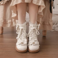 Sweet Girly Style Plysch Lolita Boots höst kawaii