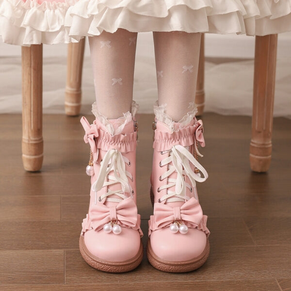 Süße, mädchenhafte Plüsch-Lolita-Stiefel Herbst kawaii