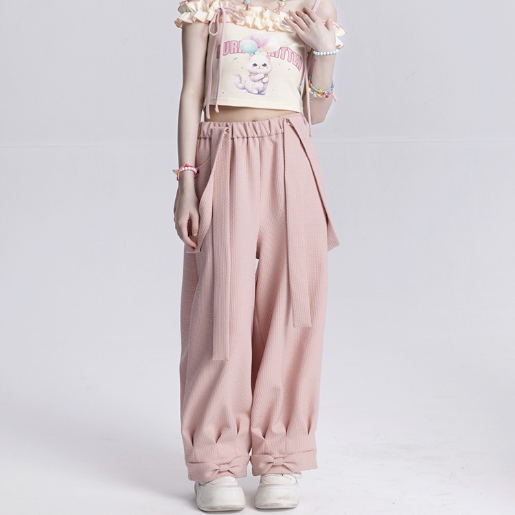 Sweet Pink Bow-Embellished Overalls - Kawaii Fashion Shop | Cute Asian ...