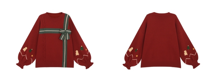 Süßer roter Weihnachtspullover im Retro-Stil