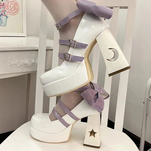 Y2k Style Mary Jane Lolita High Heels Shoes Cosplay kawaii