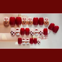 Kawaii świąteczne motywy sztuczne paznokcie jesienne kawaii