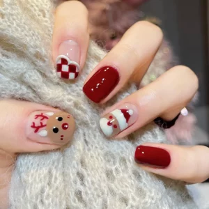 Kawaii Christmas Theme Fake Nails autumn kawaii