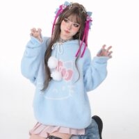 Sweter Hello Kitty w stylu słodkiej dziewczynki Śliczne kawaii