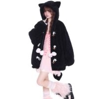 Sweet Girly Style Cat Ear Hooded Coat Cat Ear kawaii