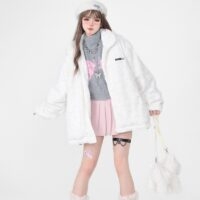 Sweet Girly Style Loving Heart Embroidered All-match Coat autumn kawaii