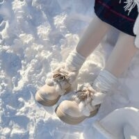 Sweet Retro-Style Velvet Snow Boots autumn kawaii