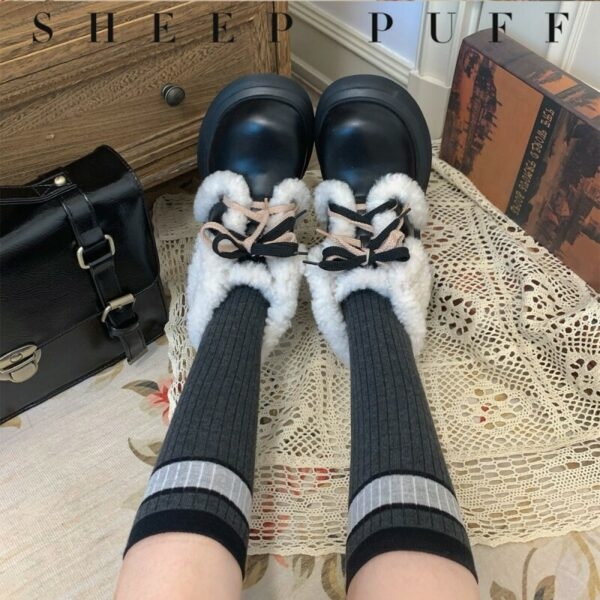 Sweet Retro-Style Velvet Snow Boots autumn kawaii