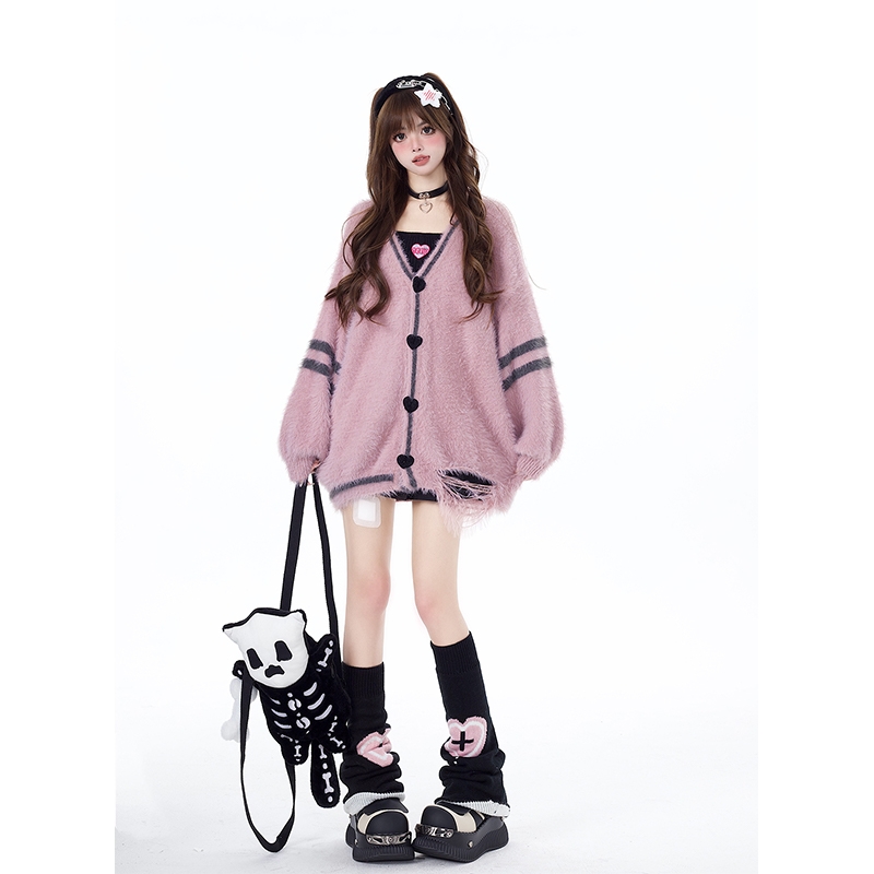 Pull tricoté cardigan rose Sweet Girly