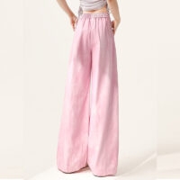 Amerikaanse Y2K-stijl roze geborduurde rechte broek met liefdeshart herfst kawaii