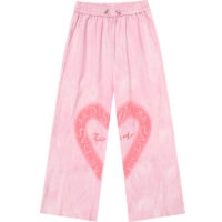 Pantalones rectos con bordado de corazón de amor rosa estilo americano Y2K otoño kawaii