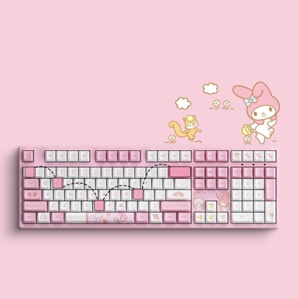 لوحة المفاتيح الميكانيكية Kawaii Pink Aesthetic My Melody كاواي لطيف