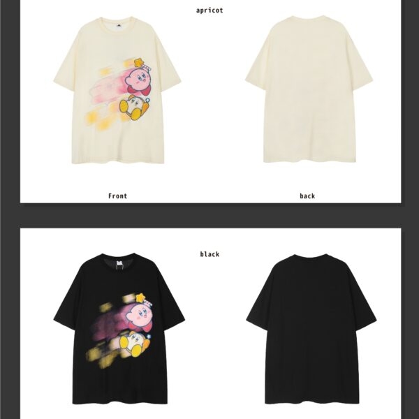 T-shirt z nadrukiem Kirby w stylu Kawaii Sweet Kawaii z kreskówek