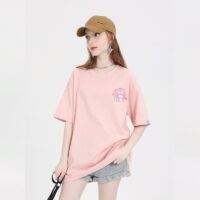 Kawaii Sweet Style ピンクマイメロディプリント T シャツ韓国のかわいい