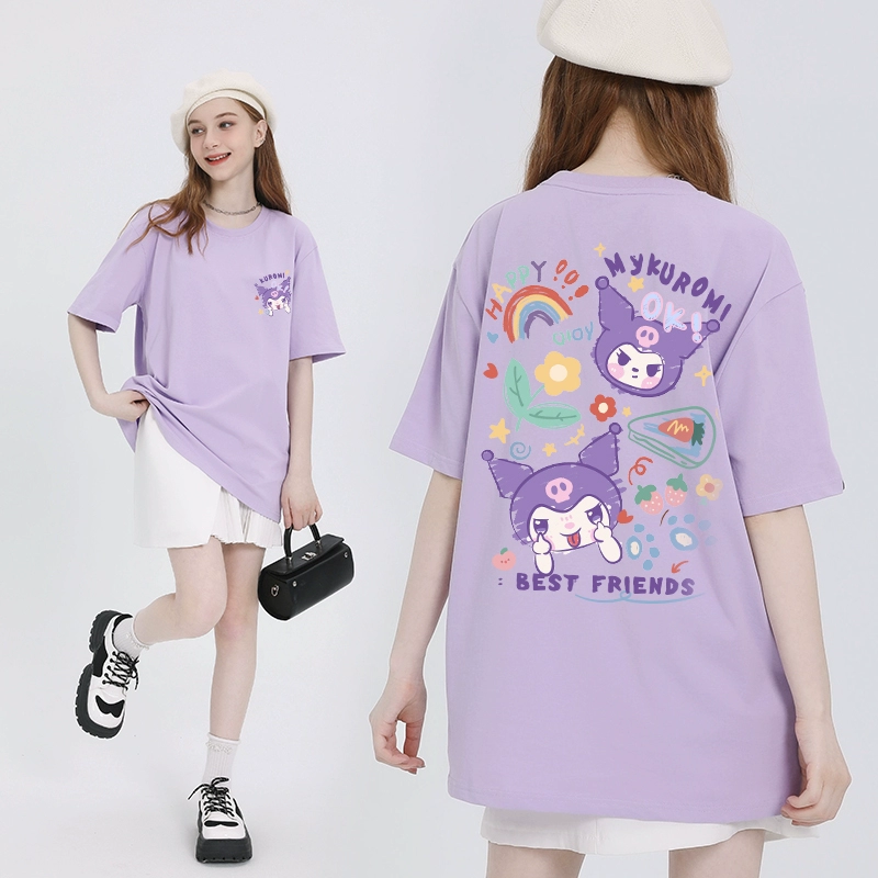 Kawaii Candy Color Sanrio karakter bedrukt T-shirt