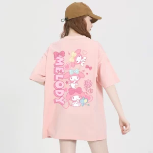 Kawaii Sweet Style Pink My Melody Printed T-shirt Korean kawaii