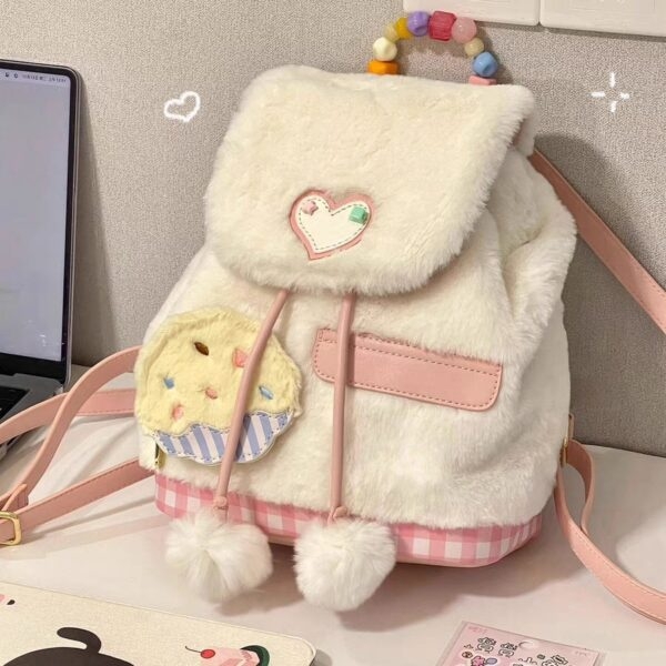 Słodki pluszowy plecak w dziewczęcym stylu jesienne kawaii