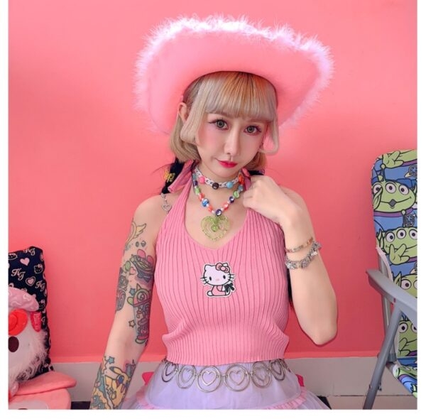 Kawaii Japanese Y2K Style Hello Kitty Printed Vest Harajuku kawaii
