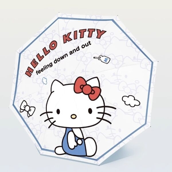 Składany parasol Kawaii Sanrio Kitty z nadrukiem kota Hello Kitty, kawaii