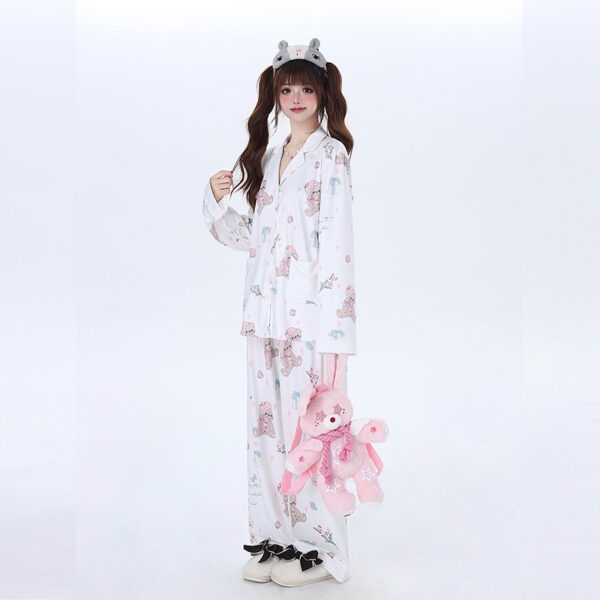 Conjunto de pijama con estampado de oso estilo niña suave Kawaii oso kawaii