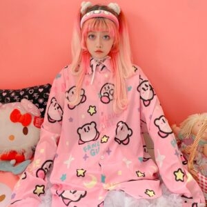 Kawaii Sweet Style Różowe bluzki Kirby Bluzki kawaii