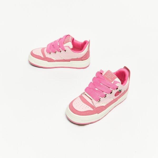 Sweet Girly Dopamine Style Pink Low-top Sneakers College Style kawaii