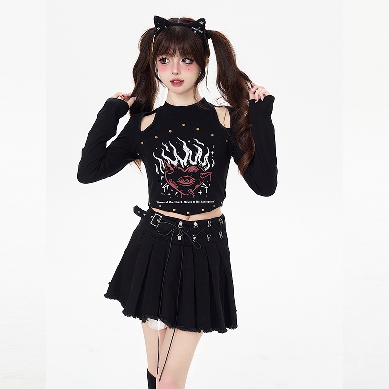 Sweet Girly Style Irregular All-match High-Waisted Pleated Skirt - Kawaii  Fashion Shop