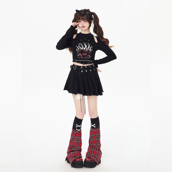 Sweet Girly Style Irregular All-match High-Waisted Pleated Skirt high-waisted kawaii