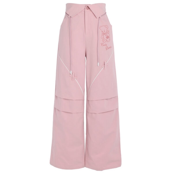 Sweet Girly Style Pink High Waist Overalls high-waisted kawaii