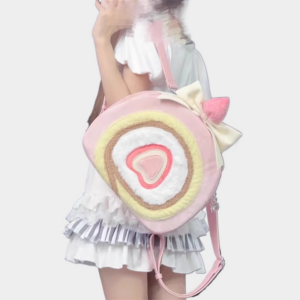 Sweet and Cute Strawberry Cake Roll Backpack Backpack kawaii