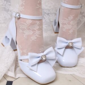 Chaussures Lolita à talons hauts et nœud Kawaii Arc kawaii