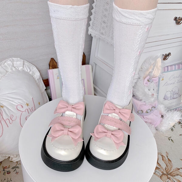 Sapatos lolita com plataforma de arco kawaii e bico redondo Sapato JK kawaii