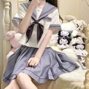 Kawaii japansk lila JK Kjol Uniform Suit japansk kawaii