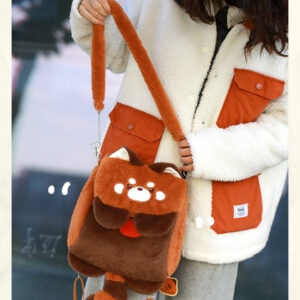  Kawaii Red Panda Plush Backpack Backpack kawaii